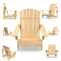 Tuinstoel Adirondack Muskoka hoge rugleuning massief hout...